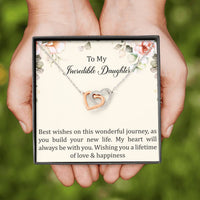 Load image into Gallery viewer, To My Bride  Gifts, Best Wishes, Interlocking Heart Necklace For Women, Wedding Day Thank You Ideas From Mom
