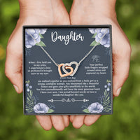 Load image into Gallery viewer, To My Daughter Gifts, When I First Held You In My Arms, Interlocking Heart Necklace For Women, Birthday Present Ideas From Mom Dad
