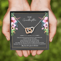 Load image into Gallery viewer, To My Granddaughter Gifts, Every Day That You Are Not With Me, Interlocking Heart Necklace For Women, Birthday Present Idea From Grandma Grandpa
