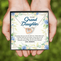 Load image into Gallery viewer, To My Granddaughter Gifts, My Love For You is Forever, Interlocking Heart Necklace For Women, Present From Grandpa
