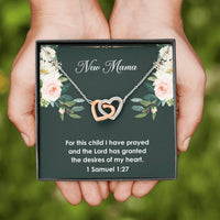 Load image into Gallery viewer, Necklace - For This Child I Have Prayed - Interlocking Hearts | Perfect Gift for Expecting Moms
