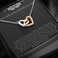 Load image into Gallery viewer, To My Daughter in Law Gifts, Thank You For The Love, Interlocking Heart Necklace For Women, Birthday Present Idea From Mother-in-law
