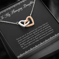 Load image into Gallery viewer, To My Daughter Gifts, You Are One Of My Greatest Joys, Interlocking Heart Necklace For Women, Birthday Present Ideas From Mom Dad
