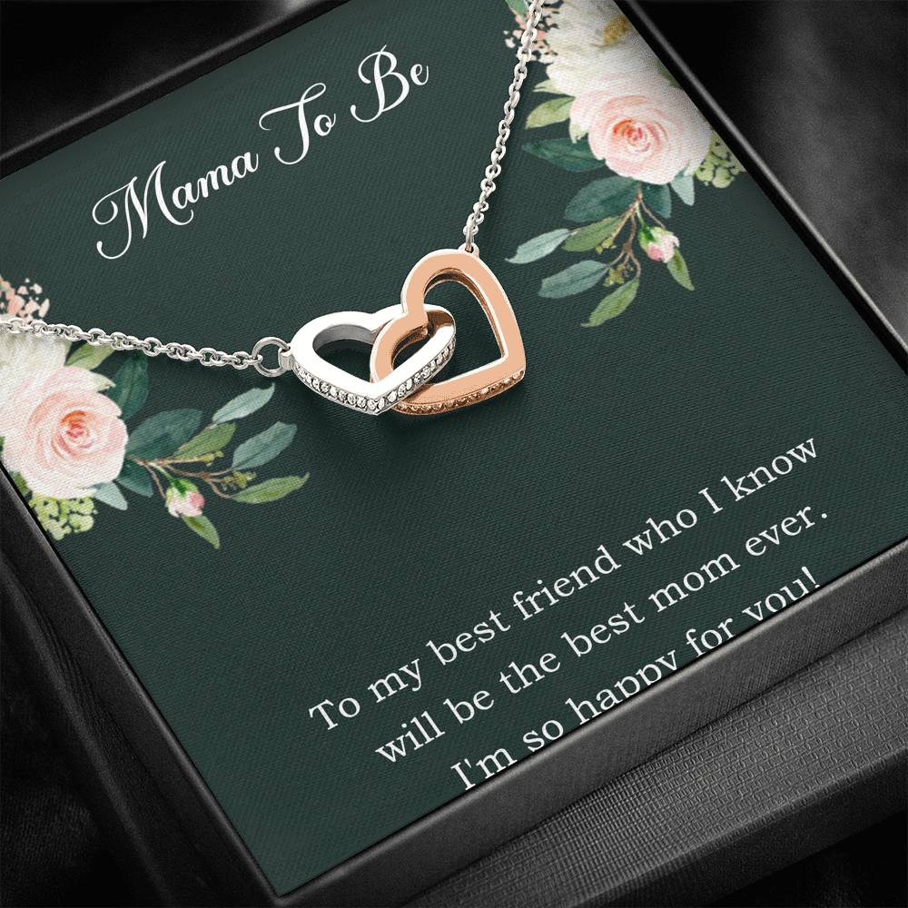 Gift for Expecting Mom, To My Best Friend, Mom to Be Interlocking Heart Necklace For Women, Pregnancy Gift For New Mother