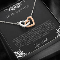 Load image into Gallery viewer, To My Daughter  Gifts, You Are My Greatest Gift, Interlocking Heart Necklace For Women, Birthday Present Idea From Dad
