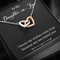 Load image into Gallery viewer, To My Daughter-in-law Gifts, I Know My Wishes Come True, Interlocking Heart Necklace For Women, Birthday Present Idea From Mother-in-law
