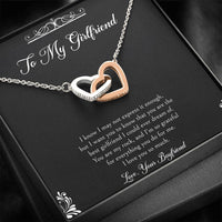 Load image into Gallery viewer, To My Girlfriend, You Are My Rock, Interlocking Heart Necklace For Women, Anniversary Birthday Valentines Day Gifts From Boyfriend
