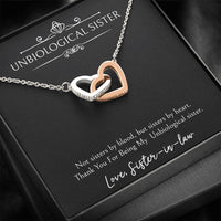 Load image into Gallery viewer, To My Unbiological Sister Gifts, Sister By Heart, Interlocking Heart Necklace For Women, Birthday Present Idea From Sister-in-law
