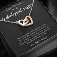 Load image into Gallery viewer, To My Unbiological Sister Gifts, A Trusted Friend, Interlocking Heart Necklace For Women, Birthday Present Idea From Sister-in-law
