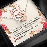Load image into Gallery viewer, To My Grandaughter Gifts, Never forget that I will always love you Interlocking Heart Necklace For Women, Present From Grandpa
