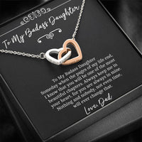 Load image into Gallery viewer, To My Badass Daughter Gifts, Someday When The Pages of My Life End, Interlocking Heart Necklace For Women, Birthday Present Idea From Dad
