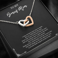 Load image into Gallery viewer, To My Bonus Mom Gifts, I May Not Have Your Eyes, Interlocking Heart Necklace For Women, Wedding Day Thank You Ideas From Bride
