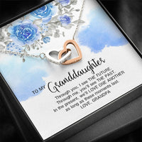 Load image into Gallery viewer, To My Granddaughter Gifts, We will love one another, Interlocking Heart Necklace For Women, Present From Grandfather
