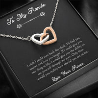 Load image into Gallery viewer, To My Fiancée, I Wish I Could Turn Back The Clock, Interlocking Heart Necklace For Women, Anniversary Birthday Valentines Day Gifts From Fiancé
