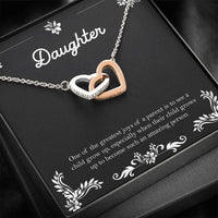 Load image into Gallery viewer, To My Daughter Gifts, One Of The Greatest Joys of a Parent, Interlocking Heart Necklace For Women, Birthday Present Ideas From Mom Dad
