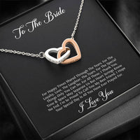 Load image into Gallery viewer, To My Bride Gifts, I Thank You, Interlocking Heart Necklace For Women, Wedding Day Thank You Ideas From Best Friend
