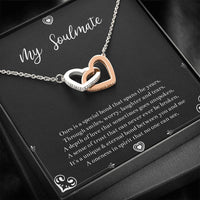 Load image into Gallery viewer, To My Soulmate, Our Special Bond Spans The Years, Interlocking Heart Necklace For Girlfriend, Anniversary Birthday Valentines Day Gifts From Boyfriend
