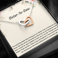 Load image into Gallery viewer, To My Sister-in-law Gifts, Bonded By Family, Interlocking Heart Necklace For Women, Birthday Present Idea From Sister
