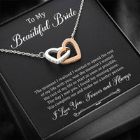 Load image into Gallery viewer, To My Bride Gifts, You Make Me A Better Person, Interlocking Heart Necklace For Women, Wedding Day Thank You Ideas From Groom
