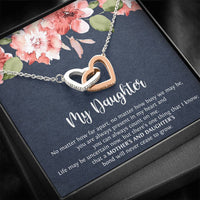Load image into Gallery viewer, To My Daughter Gifts, No Matter How Far Apart, Interlocking Heart Necklace For Women, Birthday Present Idea From Mom
