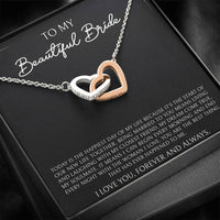 Load image into Gallery viewer, To My Bride Gifts, Today Is The Happiest Day of My Life, Interlocking Heart Necklace For Women, Wedding Day Thank You Ideas From Groom
