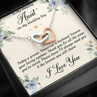 Load image into Gallery viewer, Aunt of the Groom Gifts, Forever Your Nephew, Interlocking Heart Necklace For Women, Wedding Day Thank You Ideas From Groom

