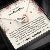 Load image into Gallery viewer, To My Granddaughter Gifts, I hope you always remember that you are loved, Interlocking Heart Necklace For Women, Present From Grandma
