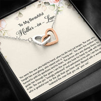 Load image into Gallery viewer, To My Mother-in-Law Gifts, The One Who Held His Hand, Interlocking Heart Necklace For Women, Birthday Mothers Day Present From Daughter-in-law

