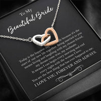 Load image into Gallery viewer, To My Bride Gifts, Happiest Day Of My Life, Interlocking Heart Necklace For Women, Wedding Day Thank You Ideas From Groom
