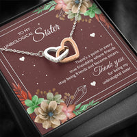 Load image into Gallery viewer, To My Unbiological Sister Gifts, Thank You, Interlocking Heart Necklace For Women, Birthday Present Idea From Sister-in-law
