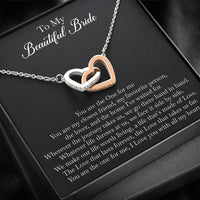 Load image into Gallery viewer, To My Bride Gifts, You Are The One For Me, Interlocking Heart Necklace For Women, Wedding Day Thank You Ideas From Groom
