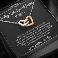 Load image into Gallery viewer, To My Unbiological Sister Gifts, Sisters Connected By Heart, Interlocking Heart Necklace For Women, Birthday Present Idea From Sister-in-law
