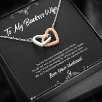 Load image into Gallery viewer, To My Badass Wife, You Are Our Rock, Interlocking Heart Necklace For Women, Anniversary Birthday Valentines Day Gifts From Husband

