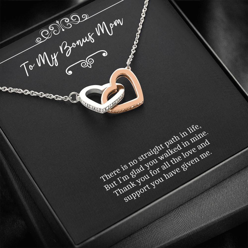 To My Bonus Mom Gifts, There Is No Straight Path In Life, Interlocking Heart Necklace For Women, Wedding Day Thank You Ideas From Bride