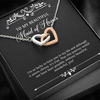 Load image into Gallery viewer, To My Maid of Honor Gifts, I&#39;m Lucky To Have You, Interlocking Heart Necklace For Women, Wedding Day Thank You Ideas From Bride
