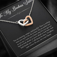 Load image into Gallery viewer, To My Badass Sister Gifts, You Are Amazing, Interlocking Heart Necklace For Women, Birthday Present Ideas From Sister Brother
