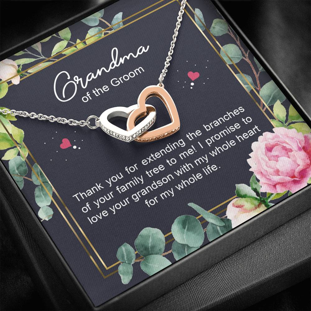 Grandmother of the Groom Gifts, I Promise To Love Your Grandson, Interlocking Heart Necklace For Women, Wedding Day Thank You Ideas From Bride
