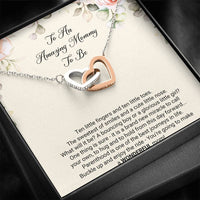 Load image into Gallery viewer, Gift for Expecting Mom, Brand New Miracle, Mom to Be Interlocking Heart Necklace For Women, Pregnancy Gift For New Mother
