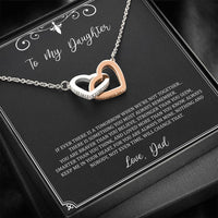 Load image into Gallery viewer, To My Daughter  Gifts, You Are Braver Than You Believe, Interlocking Heart Necklace For Women, Birthday Present Idea From Dad
