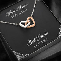 Load image into Gallery viewer, To My Maid of Honor Gifts, Best Friends for Life, Interlocking Heart Necklace For Women, Wedding Day Thank You Ideas From Bride
