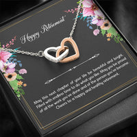 Load image into Gallery viewer, Retirement Gifts, Do What You Like, Happy Retirement Interlocking Heart Necklace For Women, Retirement Party Favor From Friends Coworkers
