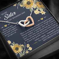 Load image into Gallery viewer, Sister of the Bride Gifts, I&#39;ll Always Be Your Sister, Interlocking Heart Necklace For Women, Wedding Day Thank You Ideas From Bride
