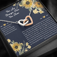 Load image into Gallery viewer, Encouragement Gifts, You Are Stronger, Motivational Interlocking Heart Necklace For Women, Sympathy Inspiration Friendship Present
