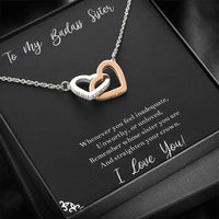 Load image into Gallery viewer, To My Badass Sister Gifts, I Love You, Interlocking Heart Necklace For Women, Birthday Present Idea From Sister
