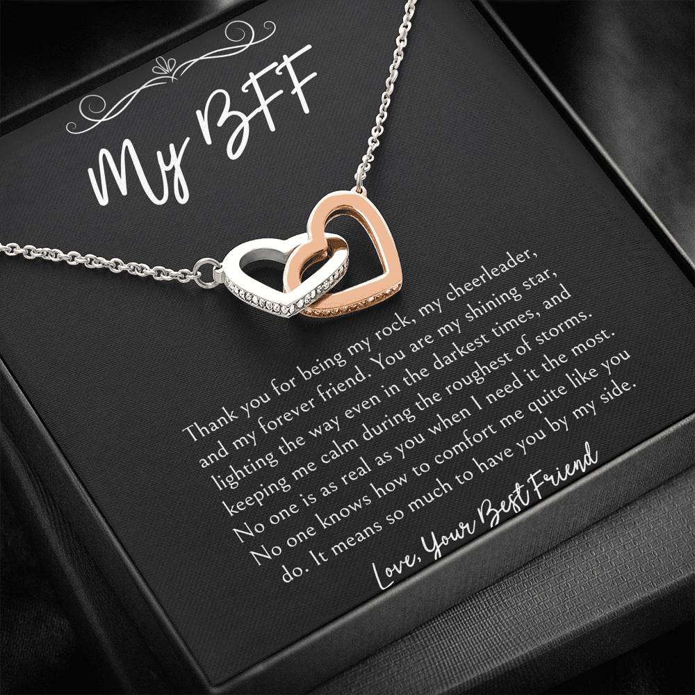 To My Friend Gifts, It Means So Much To Have You By My Side, Interlocking Heart Necklace For Women, Birthday Present Idea From Bestie