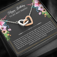 Load image into Gallery viewer, Birthday Gifts For Women, Lucky To Have You, Interlocking Heart Necklace, Happy Birthday Message Card Jewelry For Best Friend
