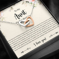 Load image into Gallery viewer, To My Aunt Gifts, Aunt on Her Birthday, Interlocking Heart Necklace For Women, Aunt Birthday Present From Niece Nephew
