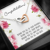 Load image into Gallery viewer, Graduation Gifts, Within You, Interlocking Heart Necklace For Women, College Preschool High School Graduation Present
