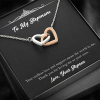 Load image into Gallery viewer, To My Stepmom Gifts, Your Endless Love And Support, Interlocking Heart Necklace For Women, Birthday Mothers Day Present From Stepson
