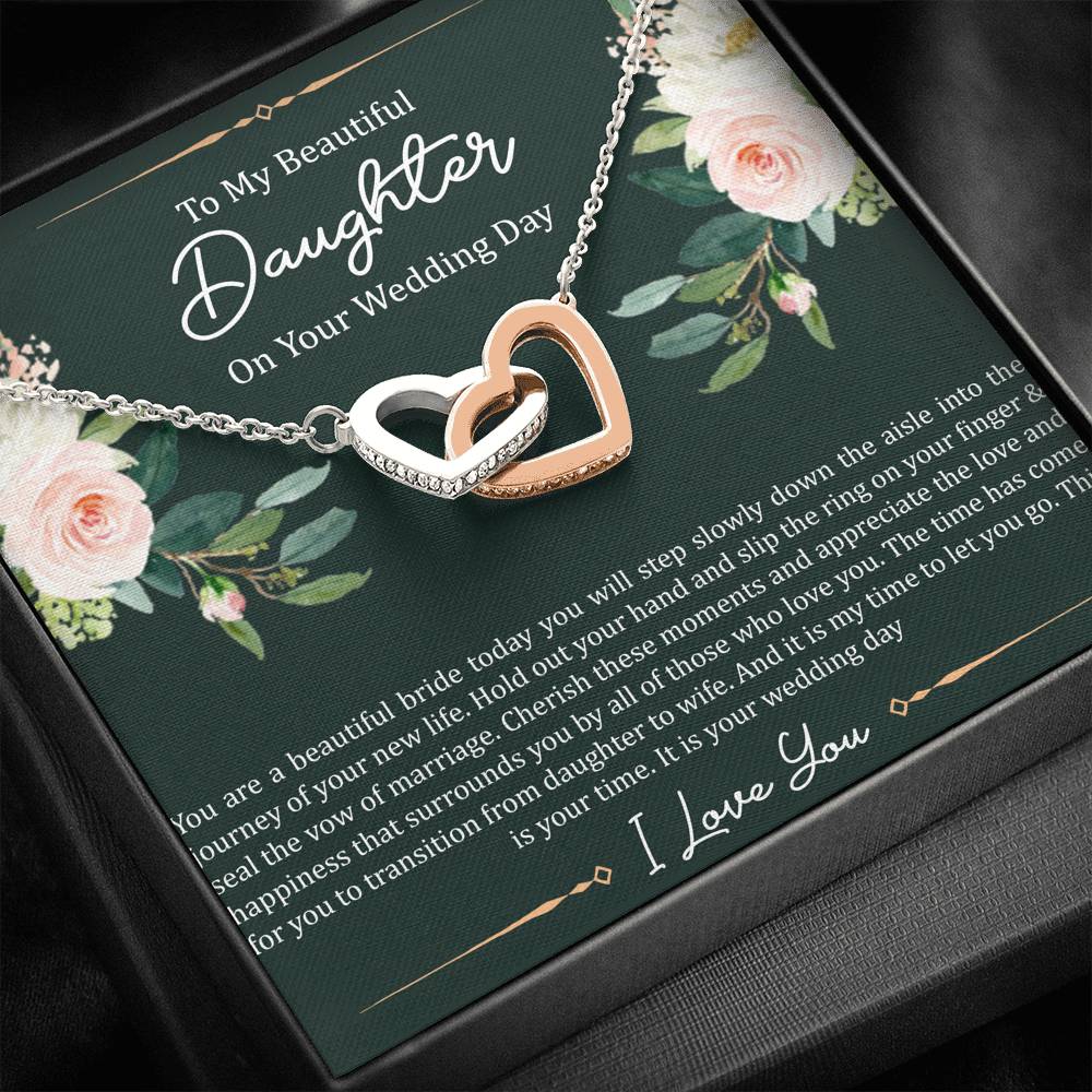 To My Bride Gifts, This Is Your Time, Interlocking Heart Necklace For Women, Wedding Day Thank You Ideas From Mom